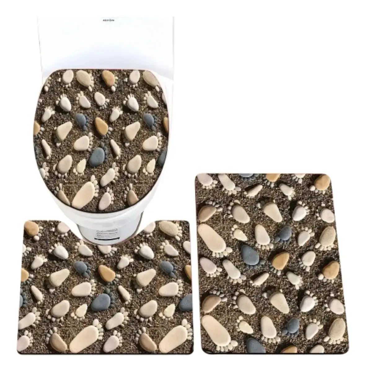 Of Bath Rugs 3, conjunto 3D de 3 cores, 5 de tapetes