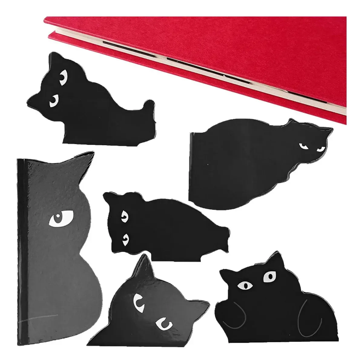 Marcadores magnéticos Dispra — 6 clipes de marcadores com ímã Pretty Cat, marcadores de livros para amantes de gatos, marcador para estudantes, professores, escola e casa