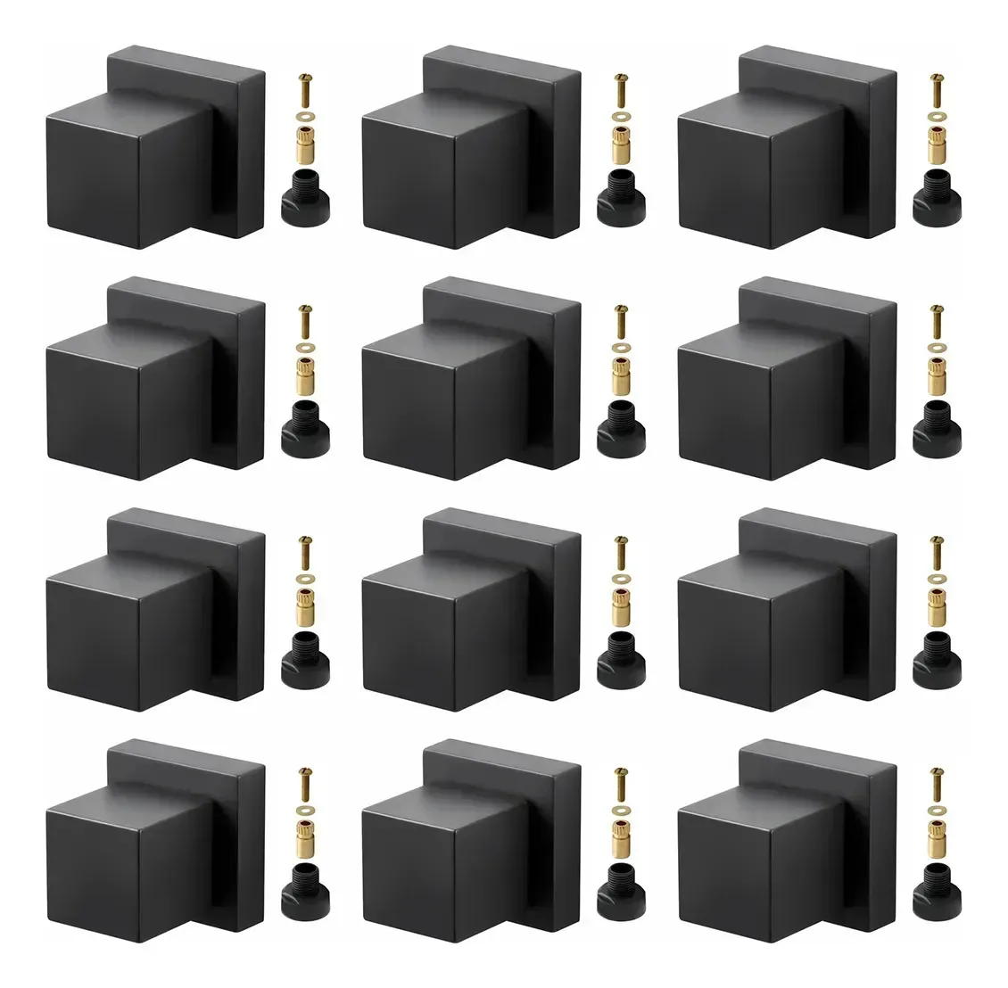 Kit 15 Acabamentos Quadrados para Registro Docol Preto Fosco
