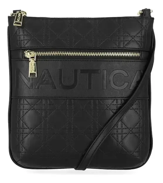 Bolsa tiracolo Nautica com logotipo preto gravado