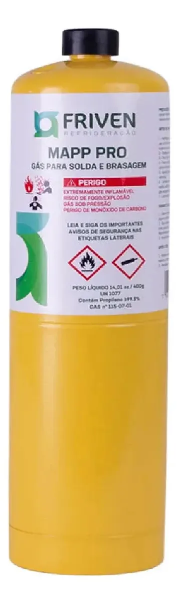 Cilindro Gás Map Friven Para Maçarico Portátil Solda 400g