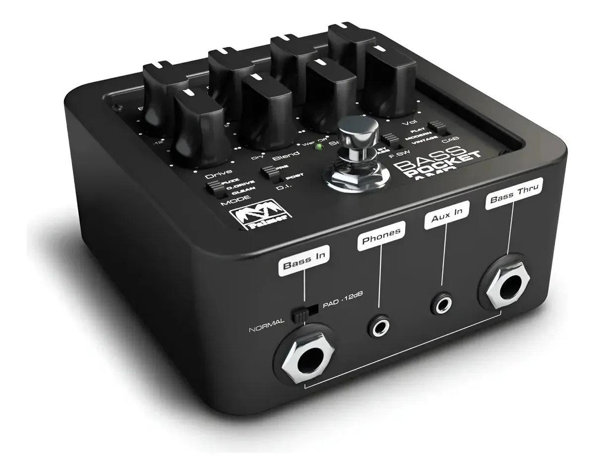 Pré-amplificador de baixo portátil com saída XLR