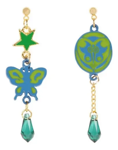Jojos - Brincos Jolyne Cujoh Butterfly Brincos de cosplay dourados