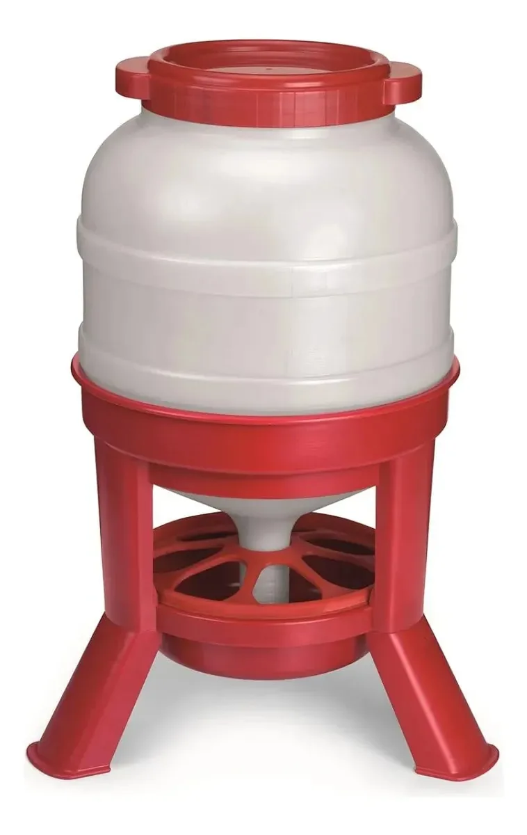 Alimentador de cúpula de plástico branco para aves