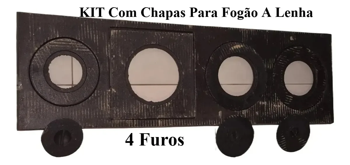 Kit Com Chapas Para Fogão A Lenha 4 Furos