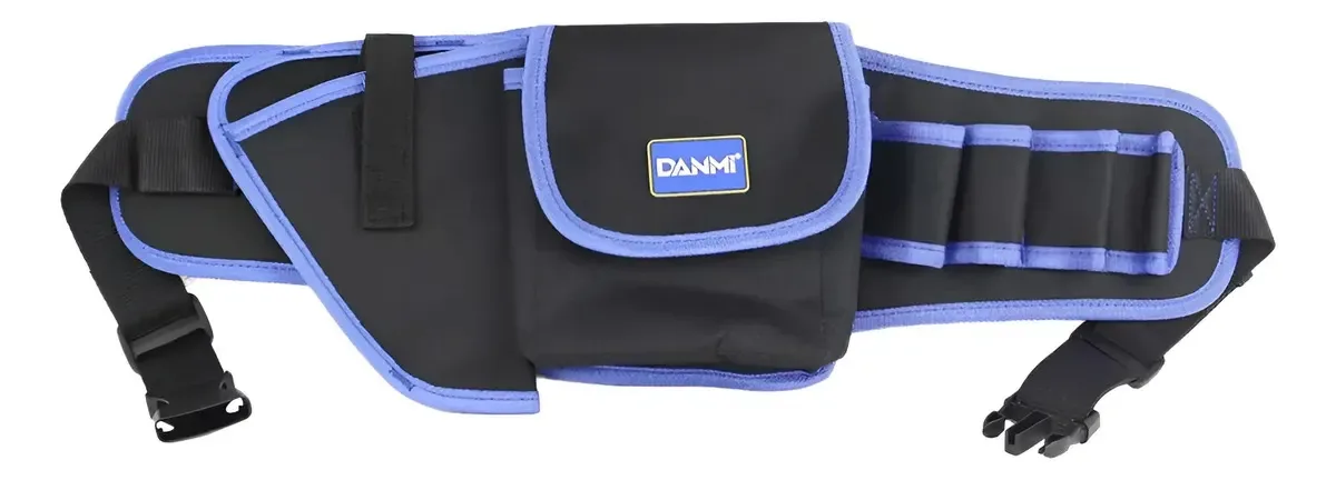 Cartucheira Porta-ferramentas Danmi Azul com 8 Bolsos e Coldre para Parafusadeira