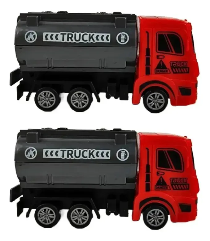Kit 10 Brinquedo Caminhão Bombeiros Fricção Resgate Incêndio Vermelho / Cinza