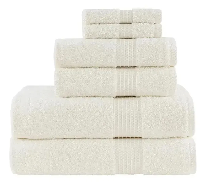Nome do design do conjunto de toalhas de banho 100% algodão orgânico Highly Ab Ivory