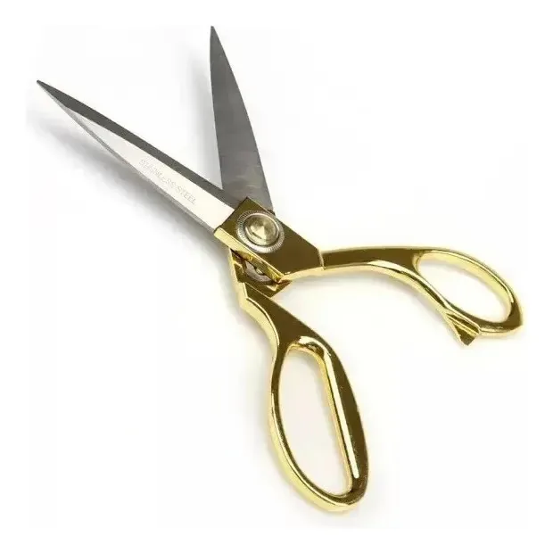 Tesoura Alfaiate Profissional Costura Tecido Aço Inox Grande Dourado