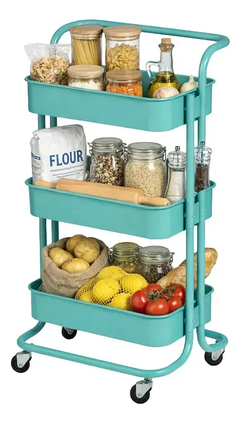 Carrinhos auxiliares para estética Teal Metallic Aux Trolley