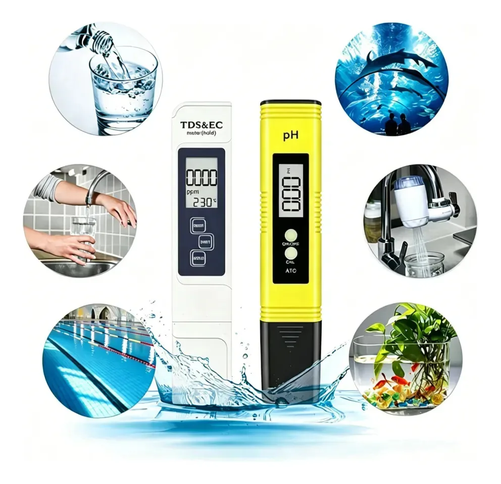 Kit Medidor Digital De Ph Tds Ec Com Tiras De Hidroponia