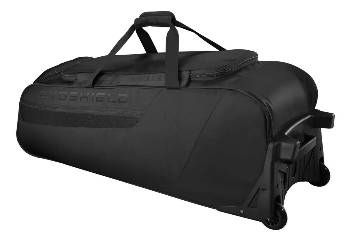 Mala de beisebol de softball Evoshield Takeover com rodas, cor preta, design de tecido liso