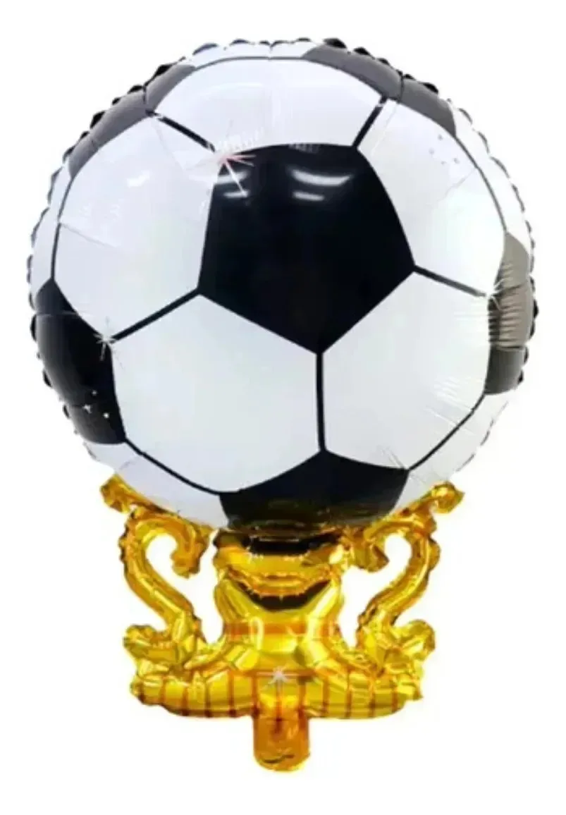 Kit 2 Balão Metalizado Bola De Futebo Campeão Para Decoração Troféu