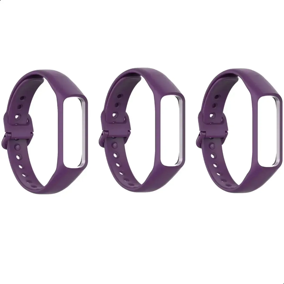 3 Pulseiras Para Samsung Galaxy Fit 2 Sm-r220 Colorida Cor Lilás