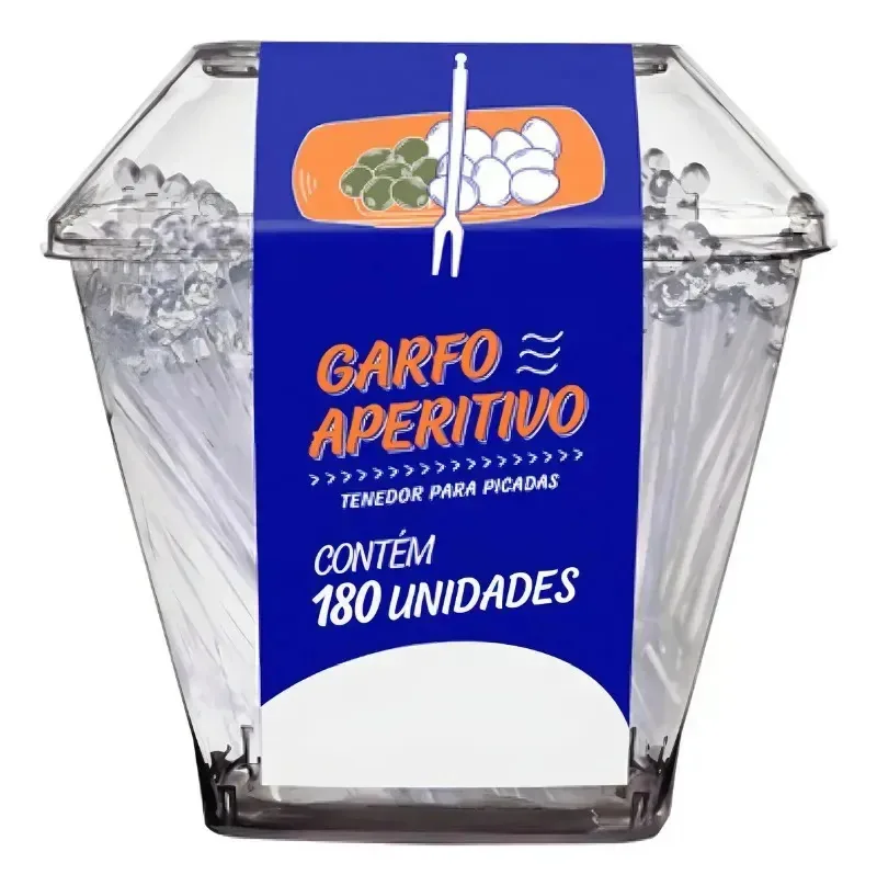 180un Garfo Aperitivo Petisco Acrílico Transparente