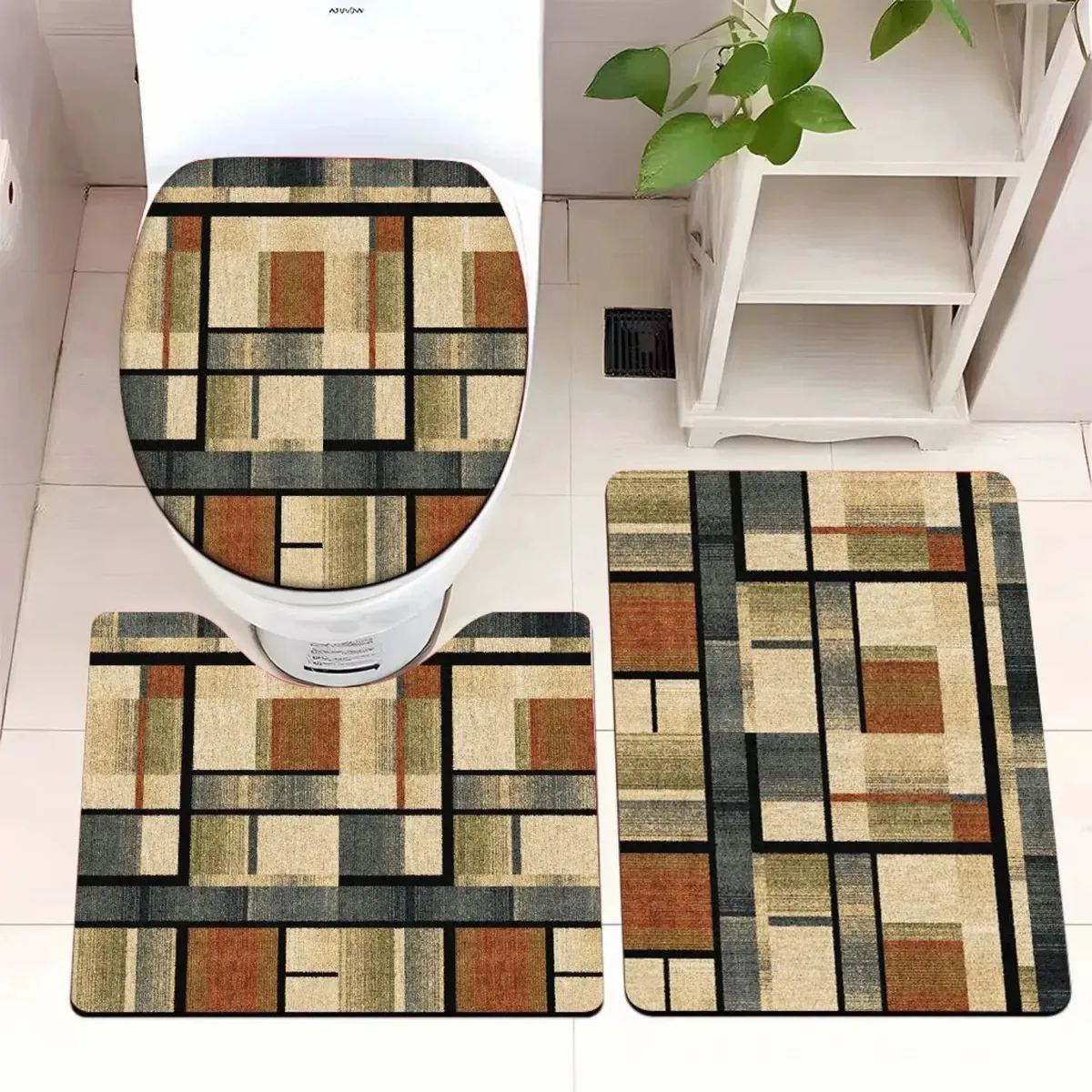 Of Bath Rugs 3, conjunto 3D de 3 cores, 12 de tapetes