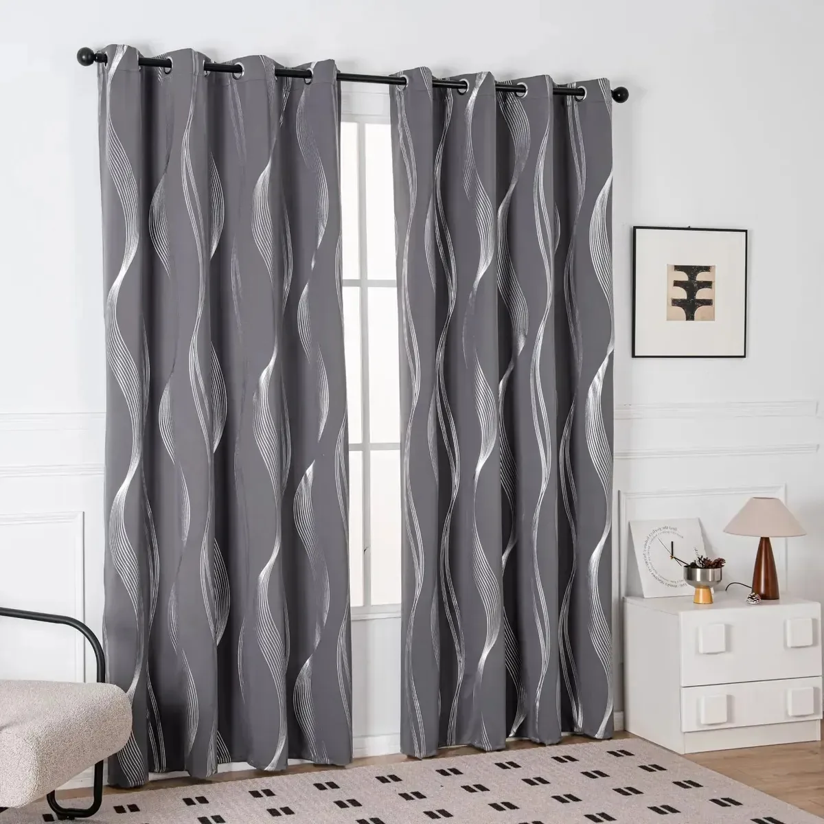 Cortinas de 2 painéis Cortinas de quarto Cortinas opacas Cortinas opacas de sala de estar Cortinas econômicas Cortinas opacas longas