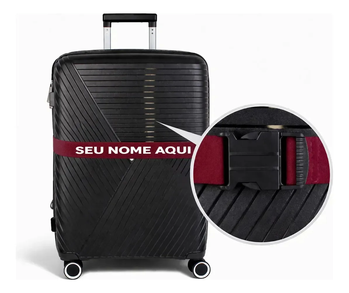 Faixa Bagagem Mala Nome Ajustável Segurança Viagem Bolsa Vinho