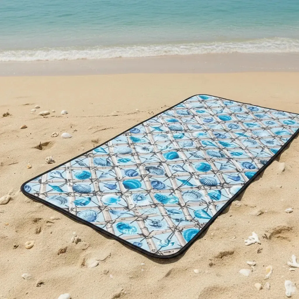Esteira Para Praia 150x70 Impermeável, Térmico E Estiloso Cor Conchas
