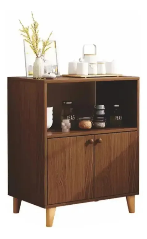 Móveis organizadores de cozinha minimalistas modernos castanhos claros