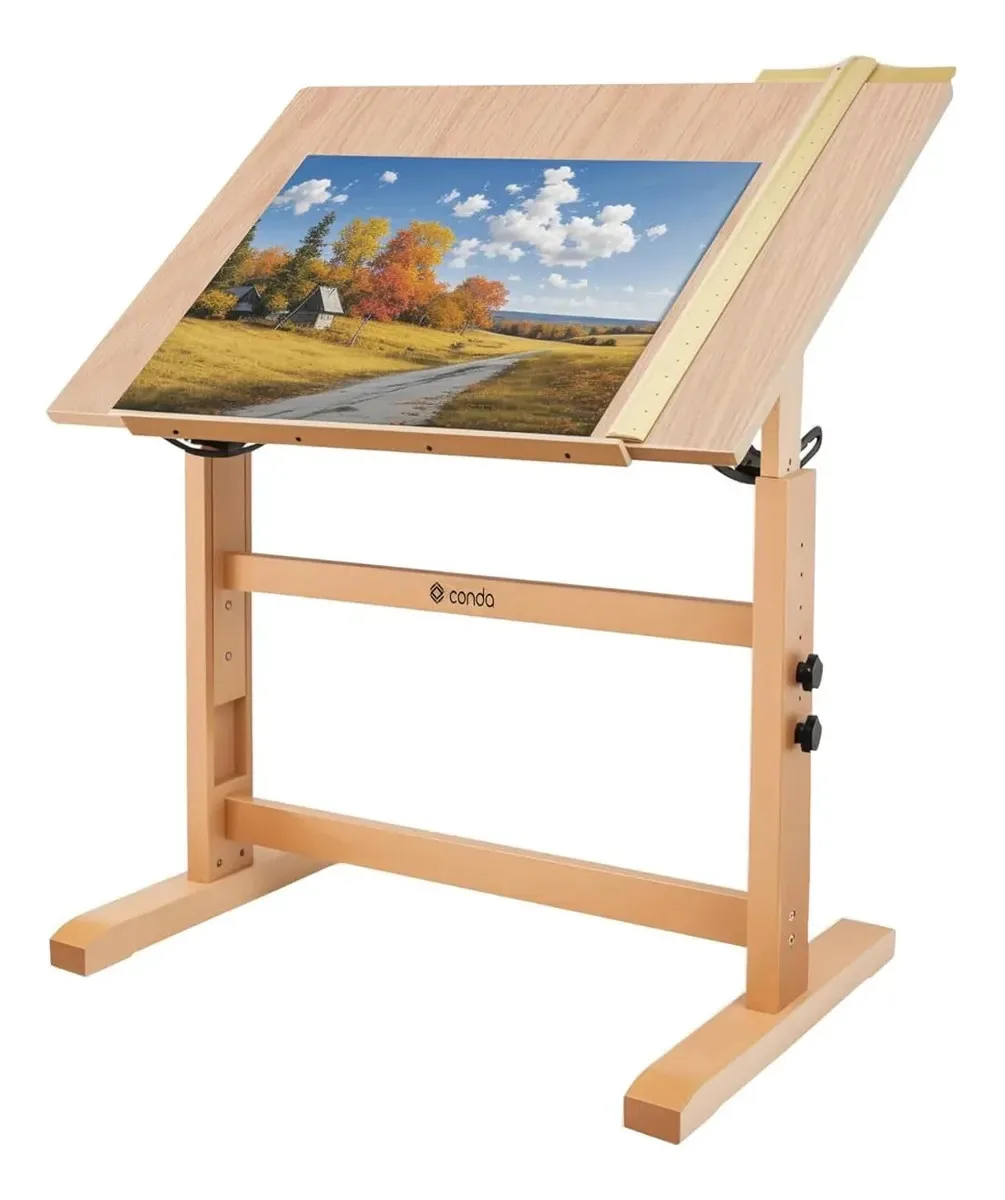 Mesa de desenho de madeira ajustável para artistas