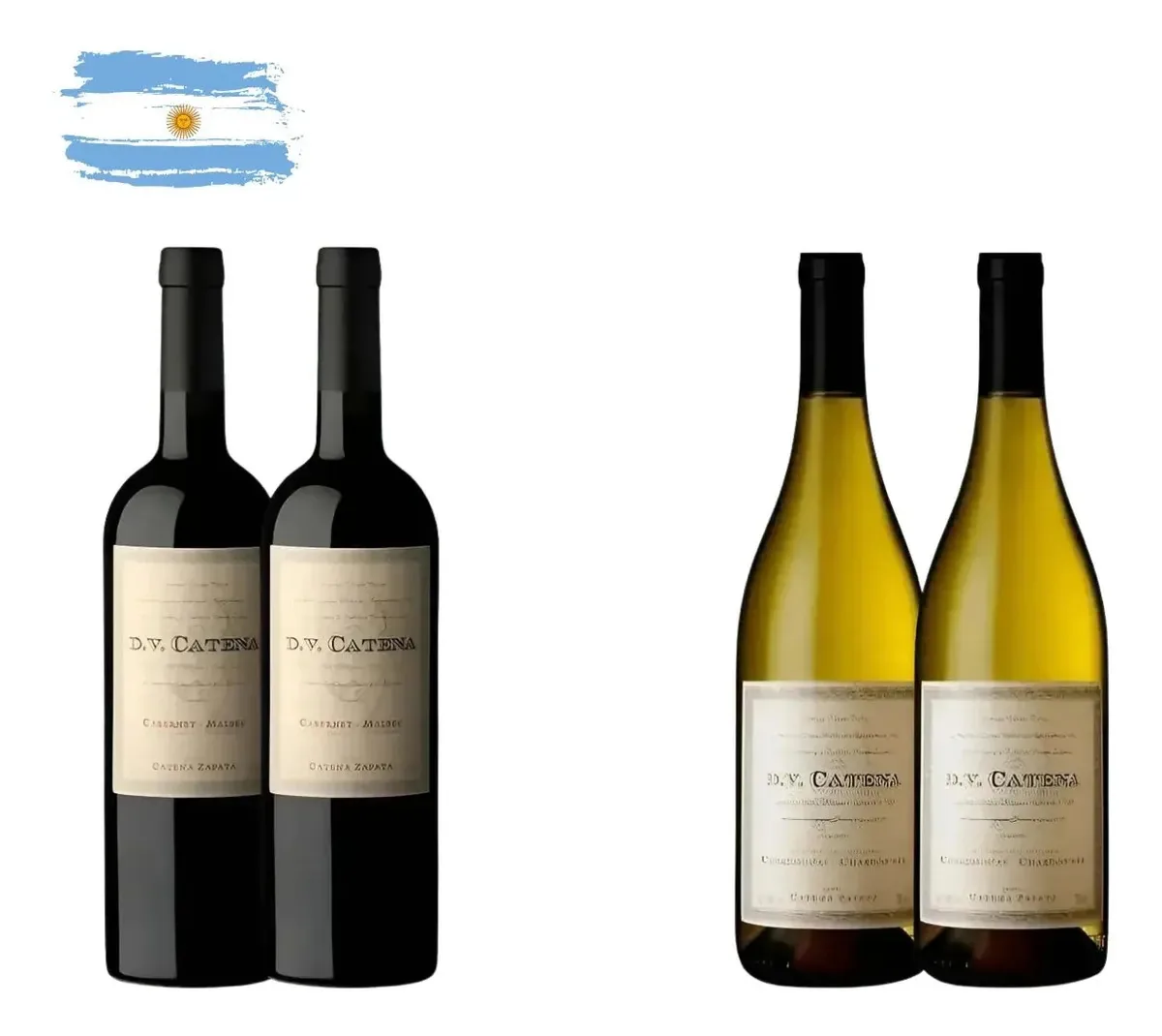 Kit 4 Vinhos Dv Catena Cabernet Malbec E Chardonnay 750ml