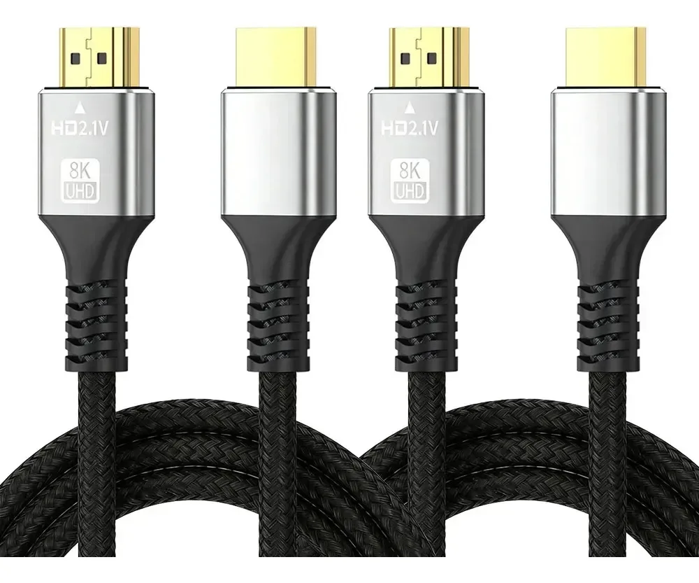 Cabo HDMI de 2 metros 2.1 Hdmi 2k 144 hz 4K Cabo HDMI para TV Ultra HD 48 Gbps Vídeo completo 4k 120 hz 8k 60 hz Entrada HDMI Conector HDMI para laptop Ps5 Xbox Laptop TV Computador muito robusto