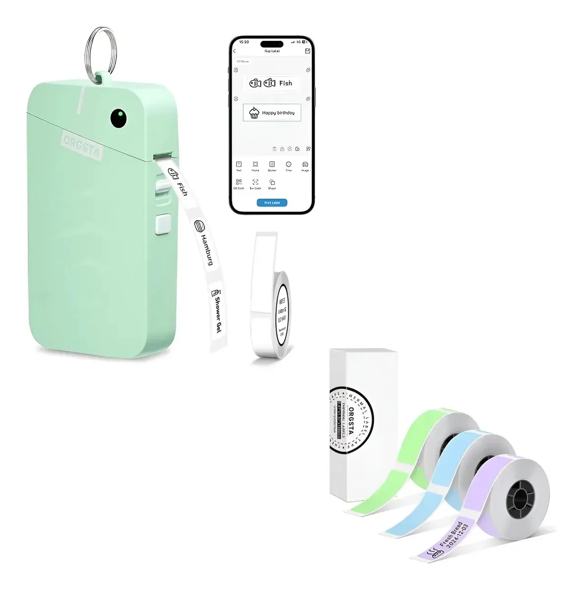 Máquina de etiquetagem portátil Bluetooth para organização ecológica