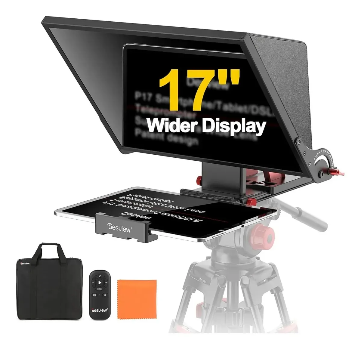 Teleprompter portátil com controle remoto e display