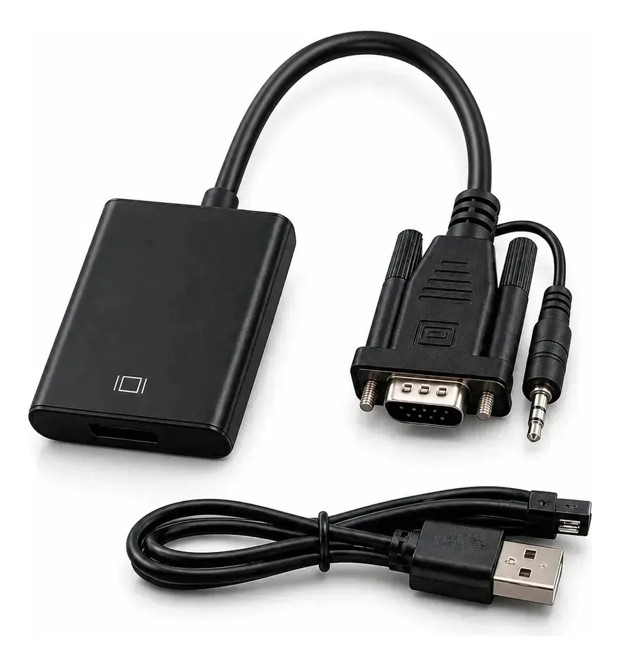 Adaptador De Vídeo Usb Vga P2 Para Monitores E Tvs Polegadas