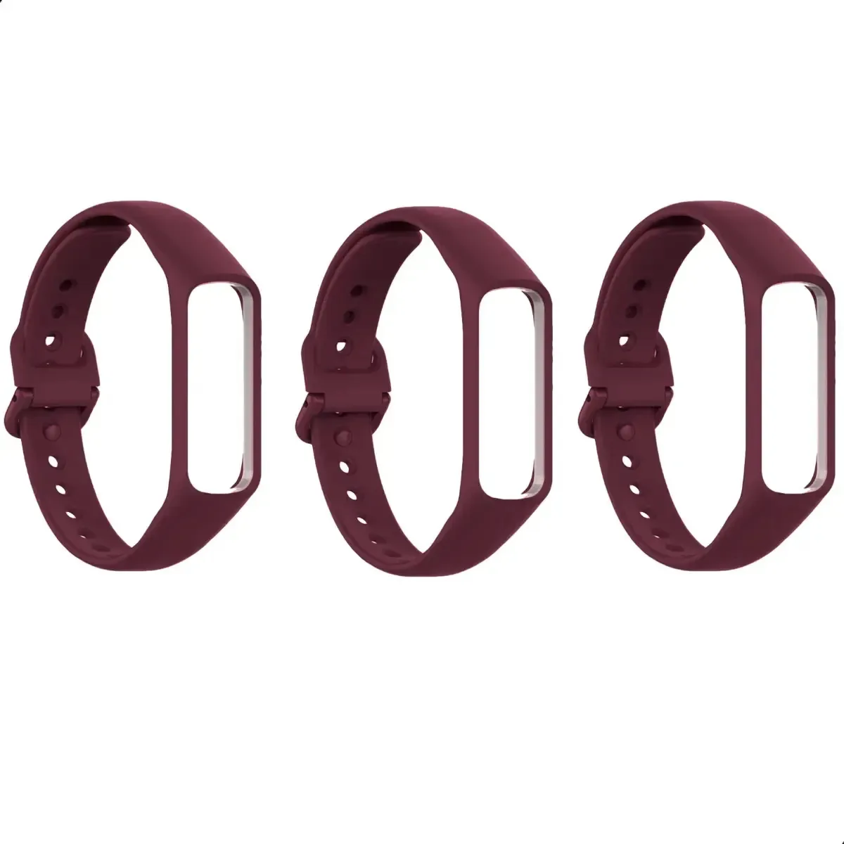 3 Pulseiras Para Samsung Galaxy Fit 2 Sm-r220 Colorida Cor Vinho