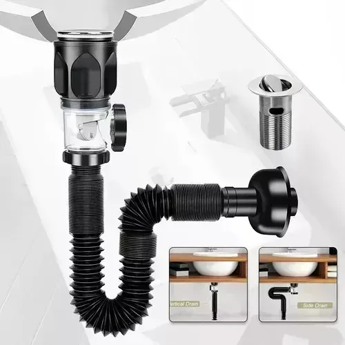 Armadilha de drenagem de metal preto Hysmart Cespol