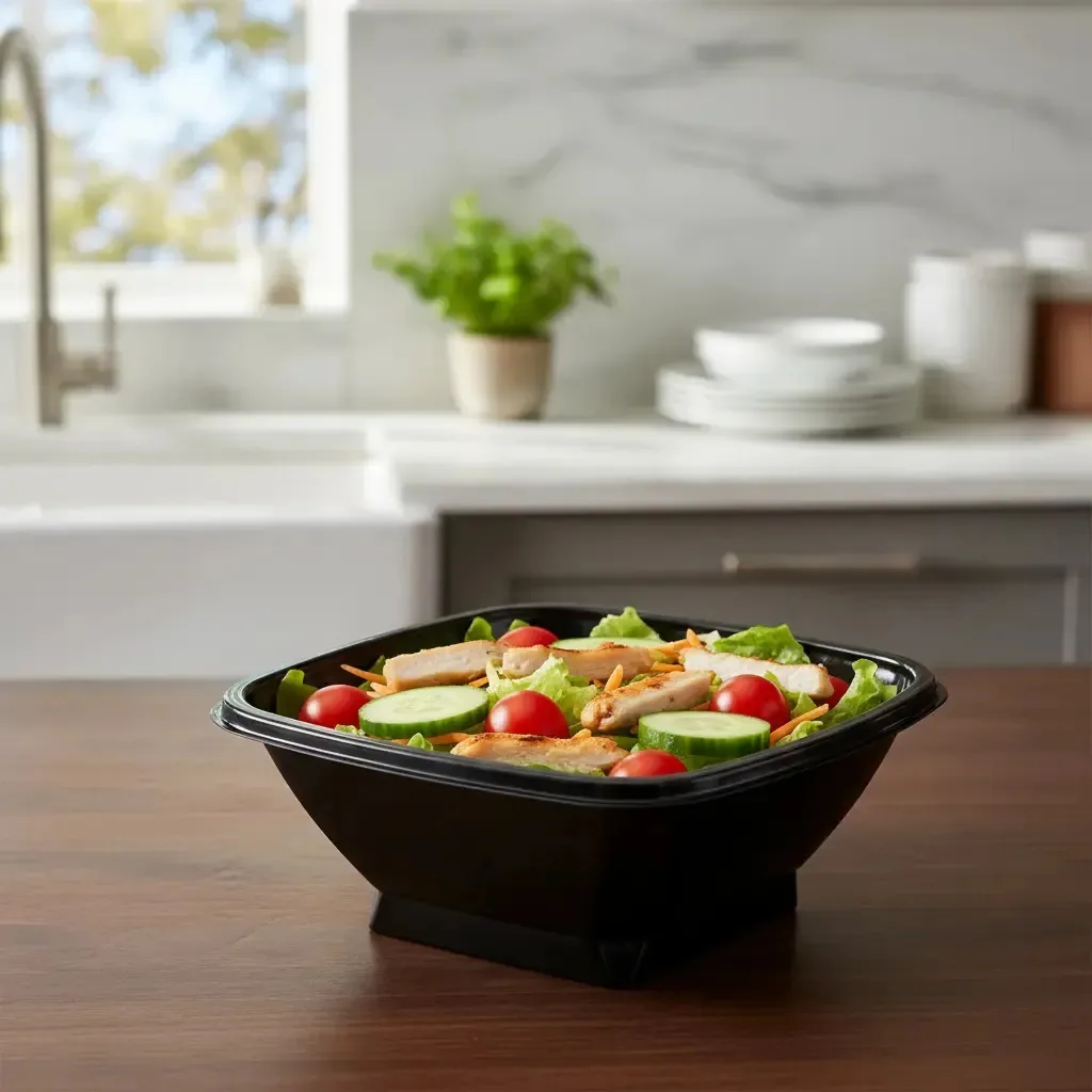 Frascos de recipiente para saladeira quadrada de 10 torções de 48 onças