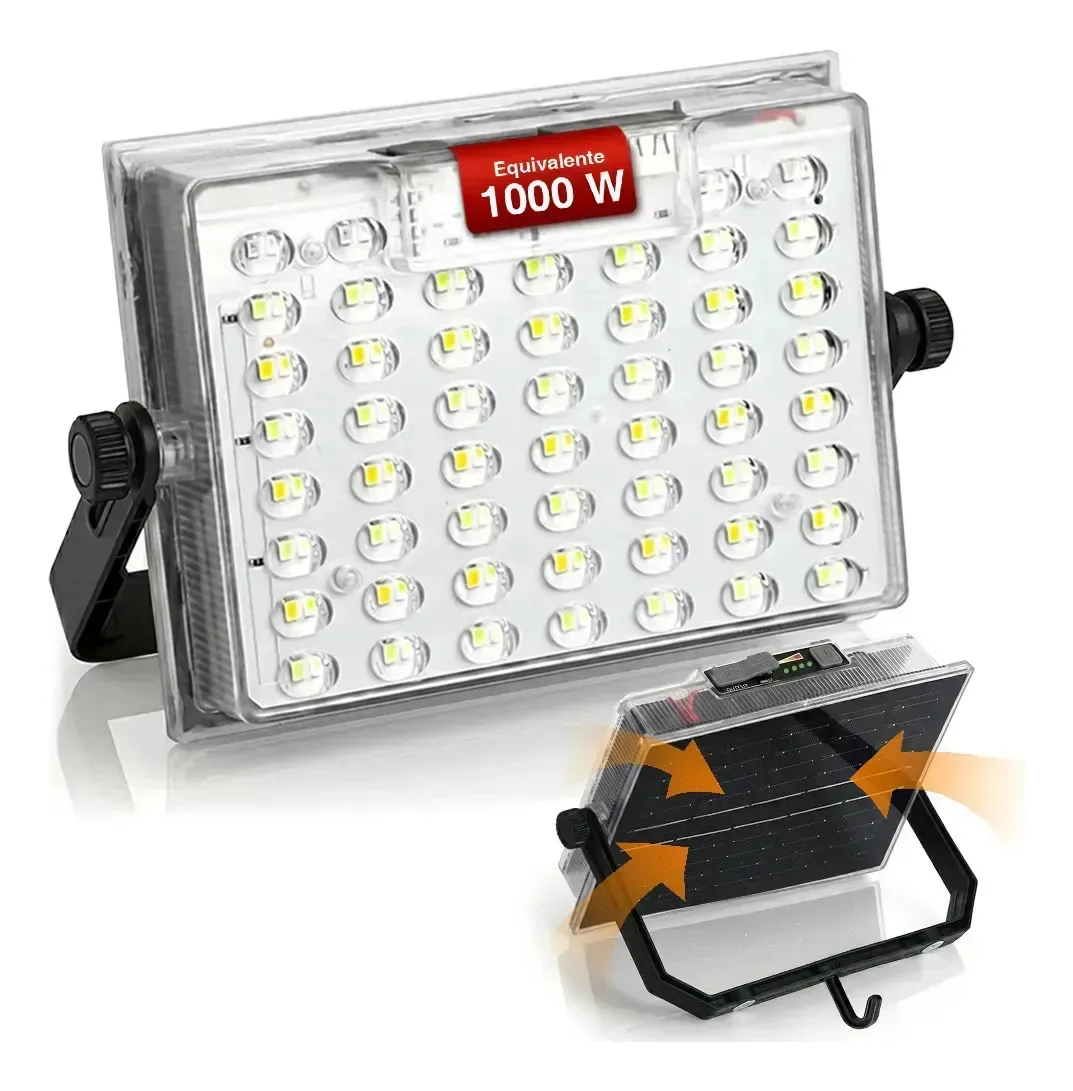 Refletores solares LED, de grande capacidade, magnéticos, portáteis e impermeáveis. 5 modos de iluminação, carregamento USB reverso para telefones celulares. Ideal para emergências, acampamentos e...
