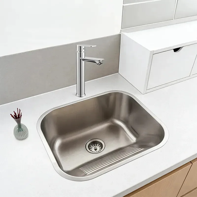 Cuba Tanque Inox 55x45cm Vitorne Lavanderia Aço Inoxidável 304 Completo Com Acessórios