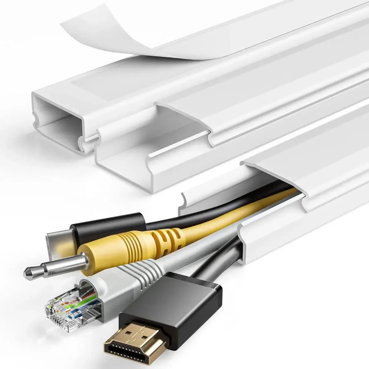 Cable Hide para TV, solução limpa e segura, branca