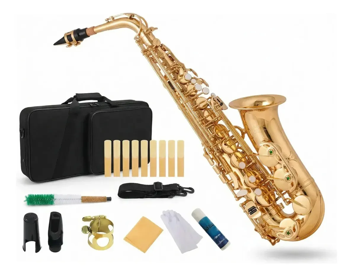 Saxofone alto em Mi bemol com acessórios