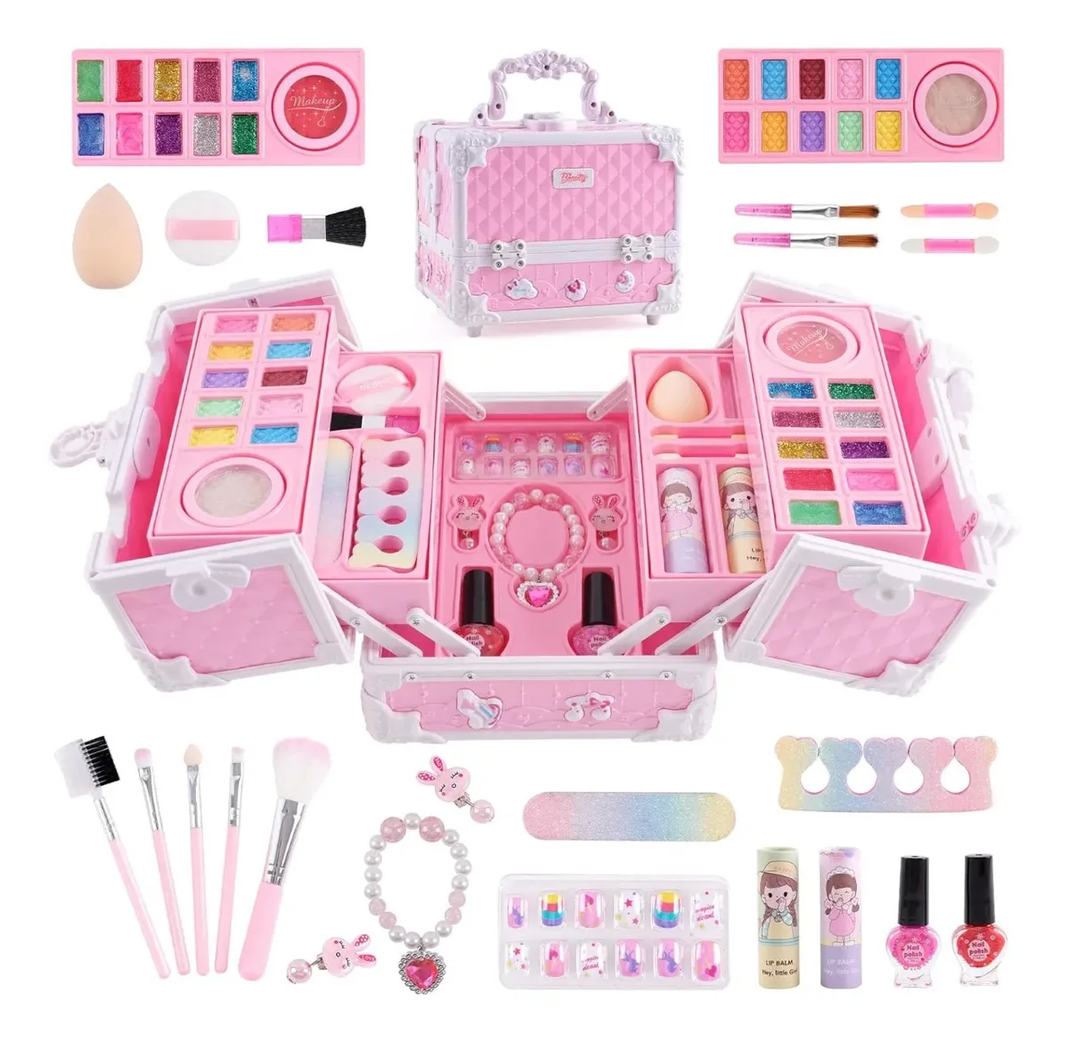Maquiagem para crianças Conjuntos de beleza para crianças Conjuntos de beleza Brinquedos Conjunto de maquiagem lavável e seguro para meninas