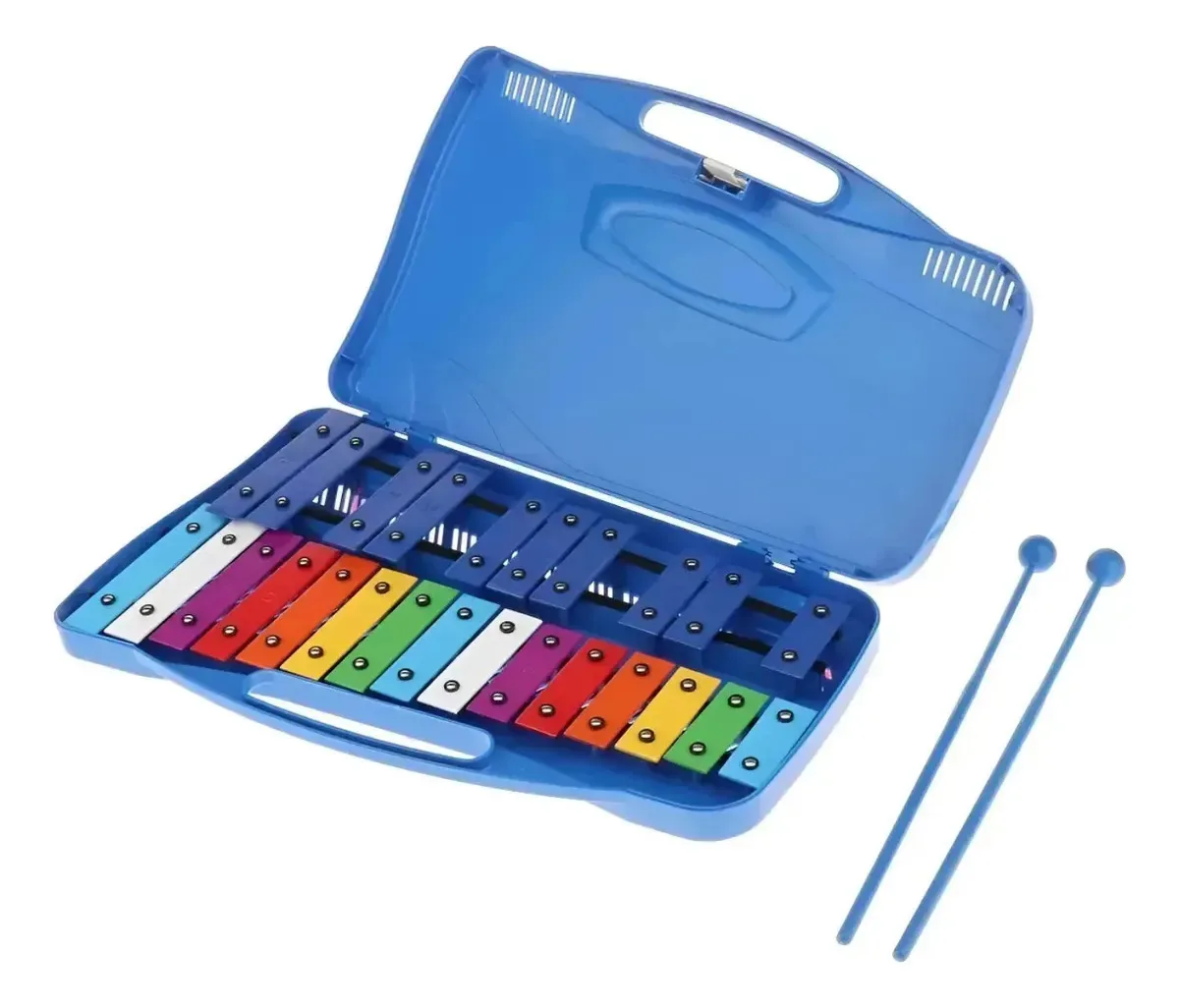 Glockenspiel Profissional Xilofone 25 Notas Musical Percussã Azul