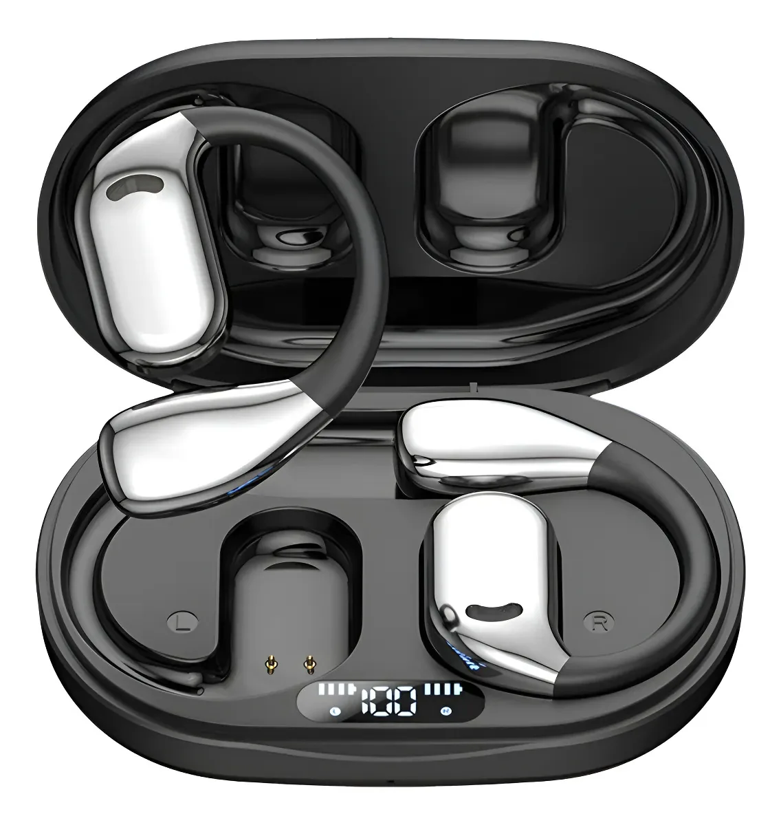 Fone Bluetooth Inteligente Condução Óssea Longa Duração Preto
