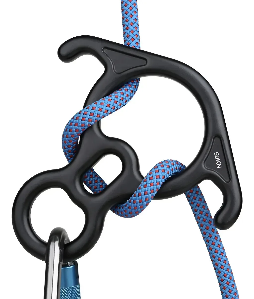 Descendente Fgxrkj em forma de 8 e oito para rapel, espeleologia, canoagem e escalada, resistência de 50 km, equipamento profissional de segurança para altura, aventura, trabalho em altura e...