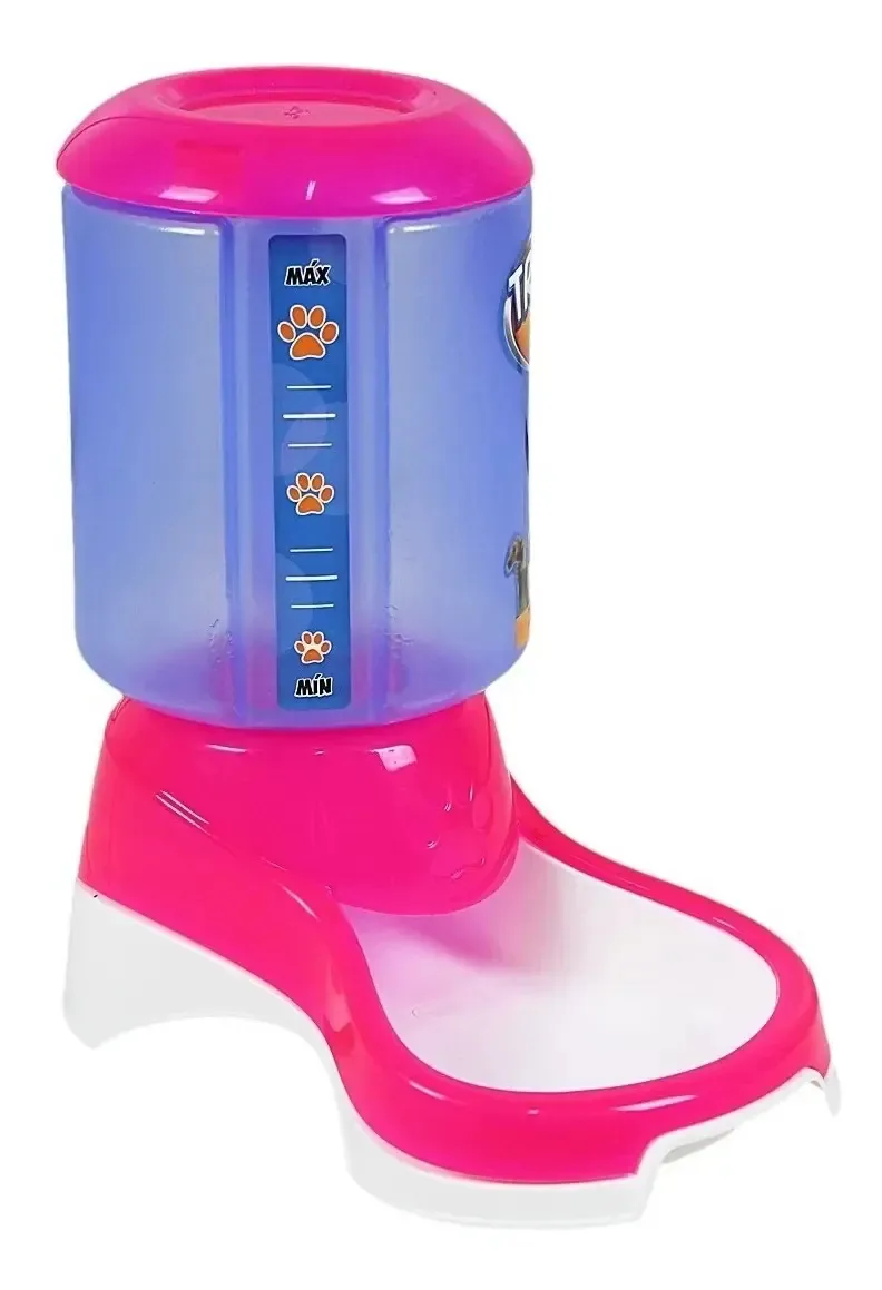 Comedouro Para Cachorros Comedouros Automático Cães E Gato Cor Rosa