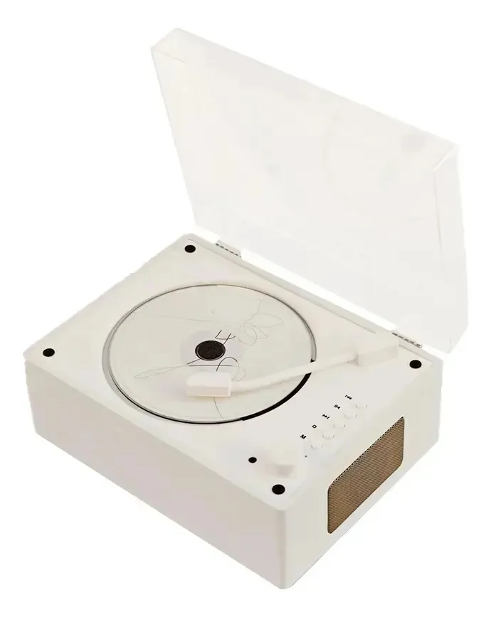Leitor de CD portátil Fgxrkj com Bluetooth, reprodutor de áudio multifuncional compacto para uso doméstico e pessoal, conexão sem fio e design leve