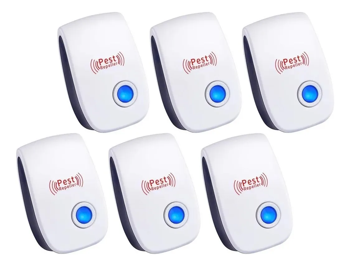 Kit Com 6 Repelentes De Pragas Ultrassônico Plugue Interno