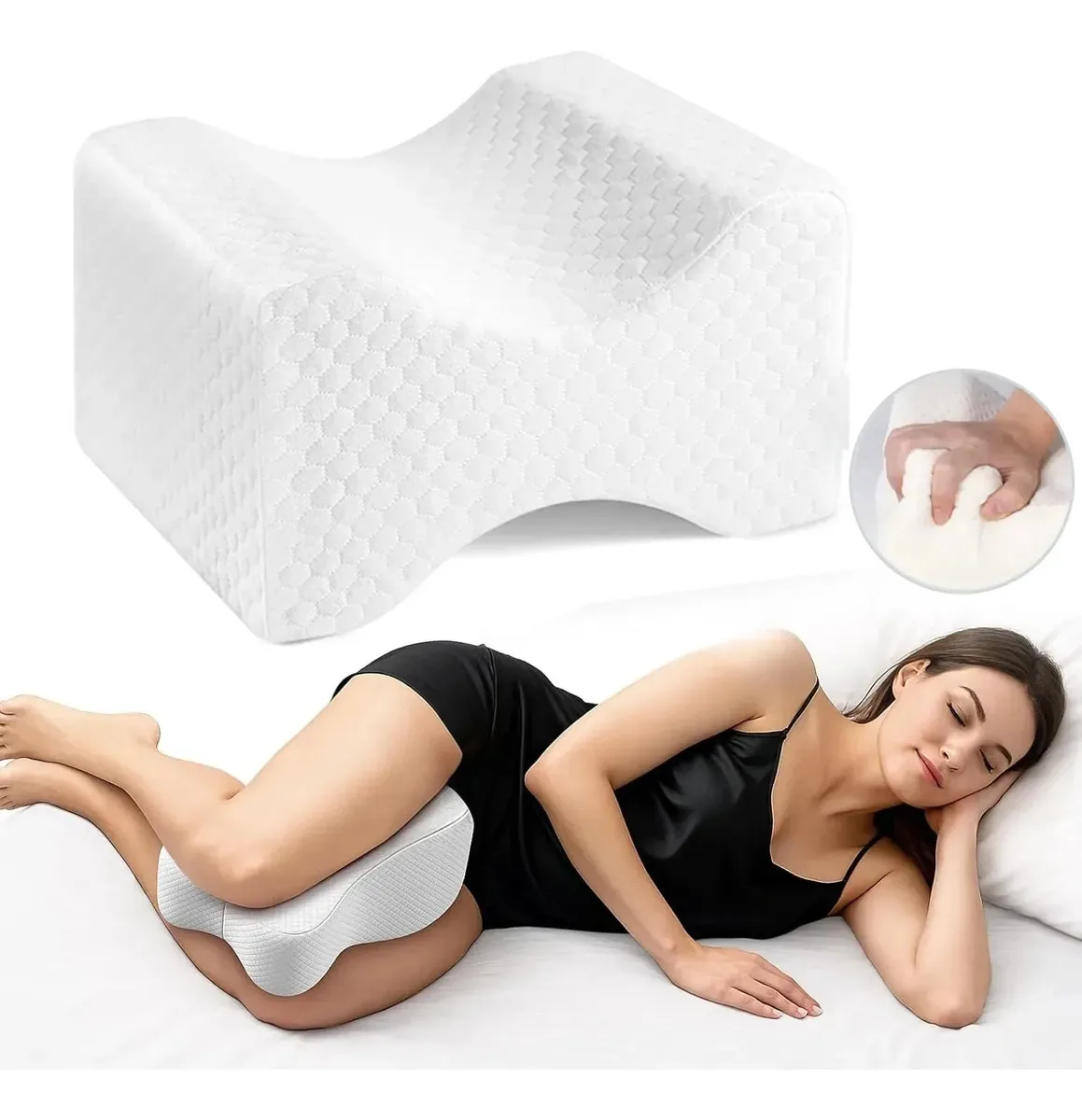 Almofadas ortopédicas ergonômicas para pernas, almofada de joelho, espuma, juntas ergonômicas, espuma viscoelástica, apoio para pernas, almofada de joelho, quadril, costas, ciática, articulações