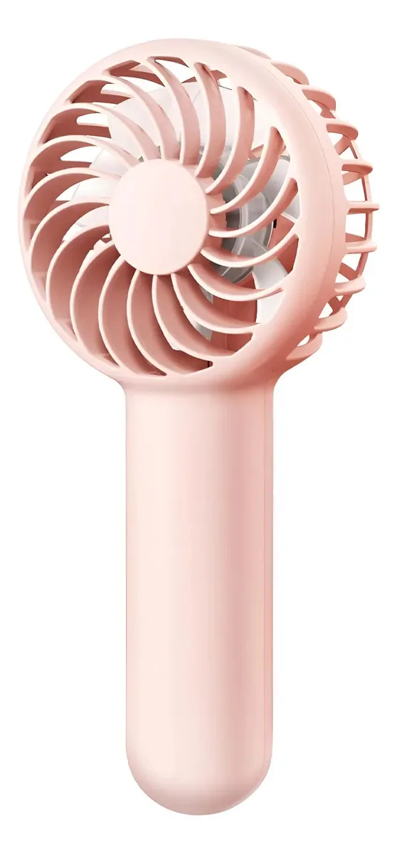 Mini ventilador portátil recarregável de 3 velocidades rosa