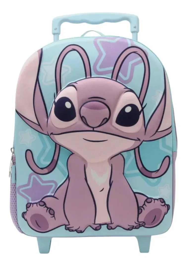 Mochila escolar pré-escolar Angel Stitch com rodas Turquoise Angel