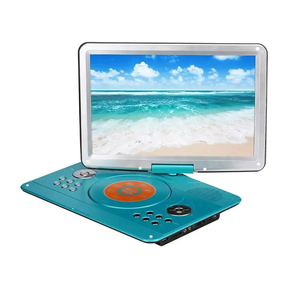 Leitor de DVD portátil Yoohoo de 16,9 polegadas com controle remoto, reprodutor de DVD de tela grande giratório HD de 14,1 polegadas para carro, bateria recarregável compatível de 6 horas