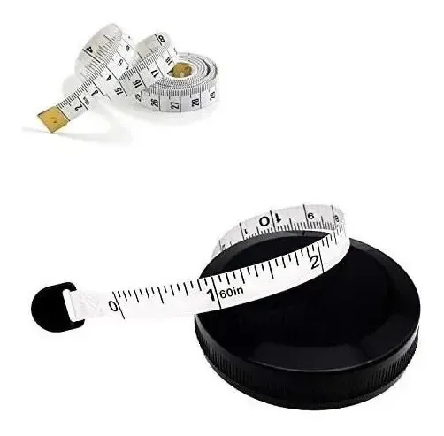 Fita métrica Cowalkers Fita métrica retrátil para tecido, fita métrica corporal e fita dupla face para costurar fita métrica de tecido personalizada, 150 cm
