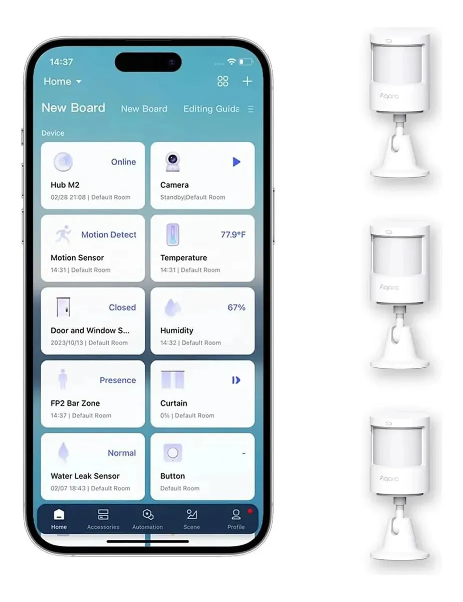 Pacote de 3 sensores de movimento Aqara Zigbee P1 brancos e brancos